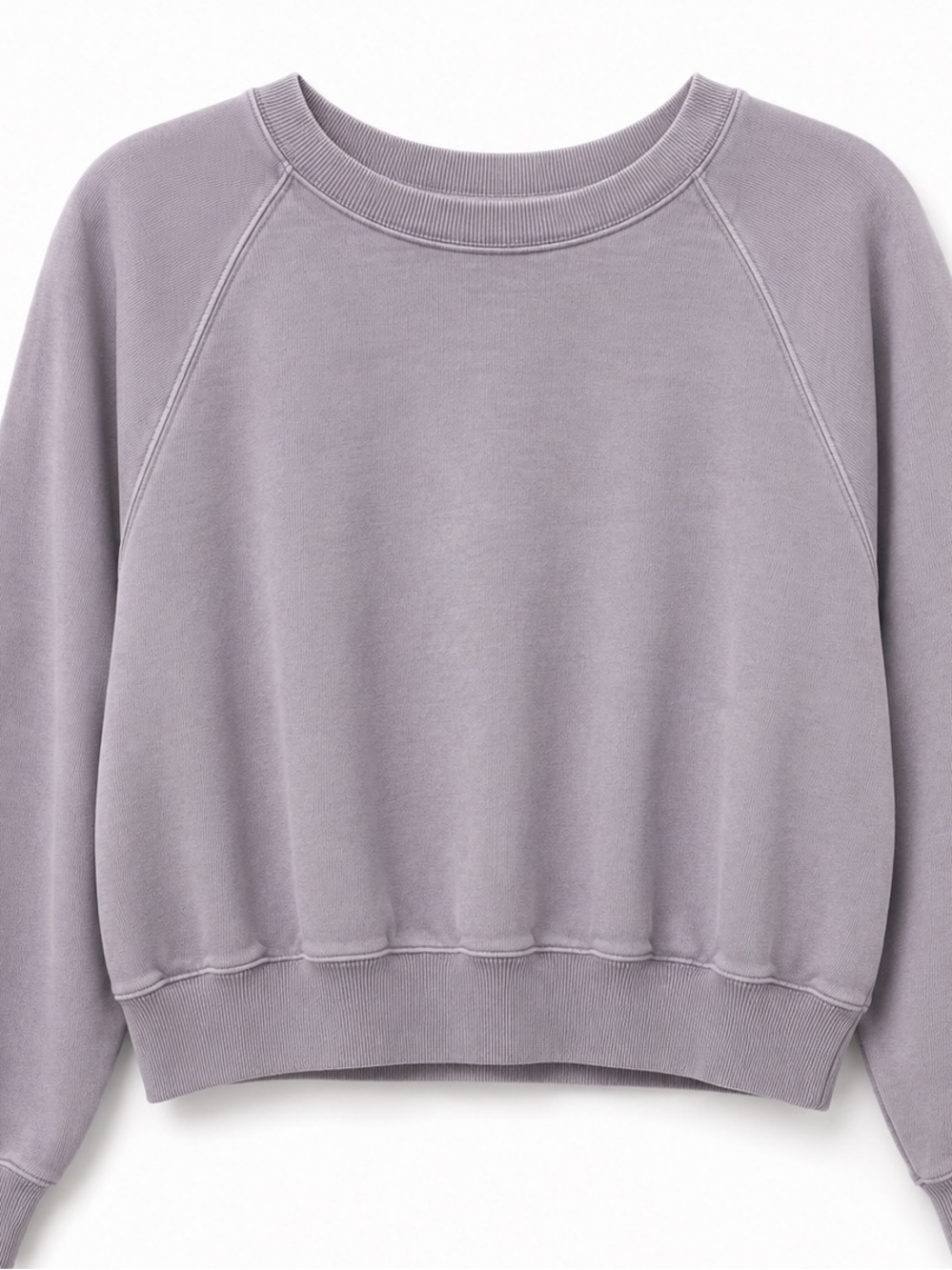 Aritzia Wilfred Free Cropped Crewneck Sweatshirt Lavender Grey Size Medium